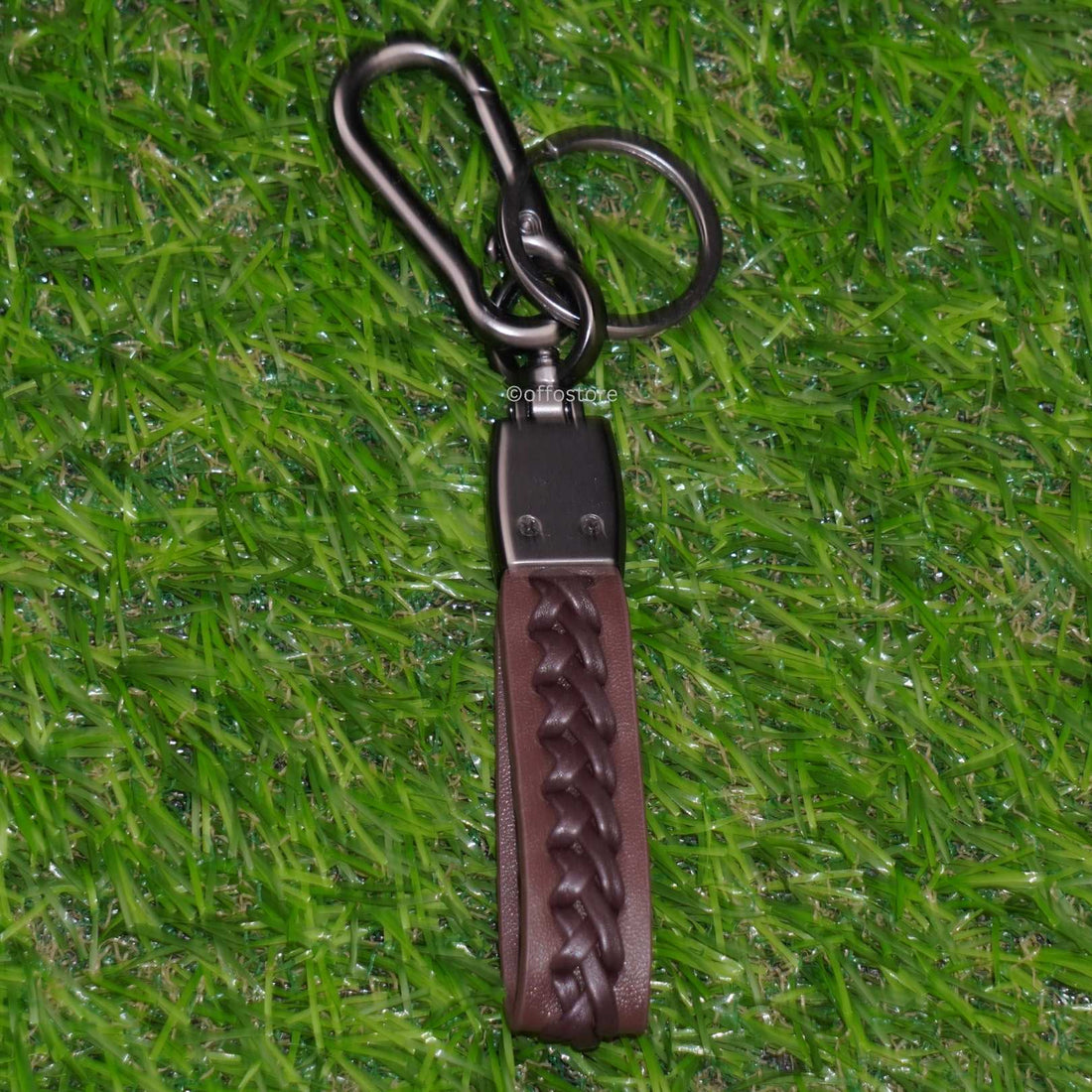 Suzuki Brown Leather Keychain